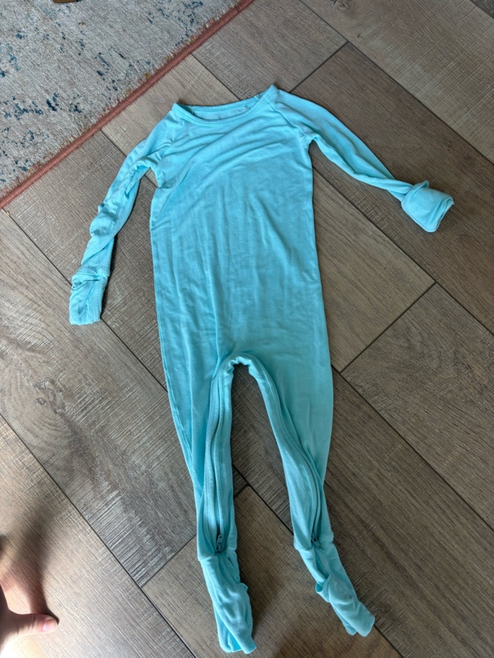 Little Sleepies crescent zip Blue Footed One-Piece Pajama